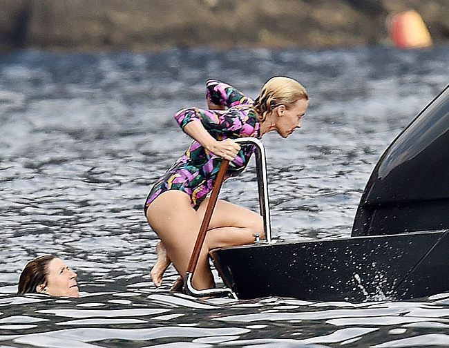 Kylie Minogue Tanning In Bikini On The Yacht