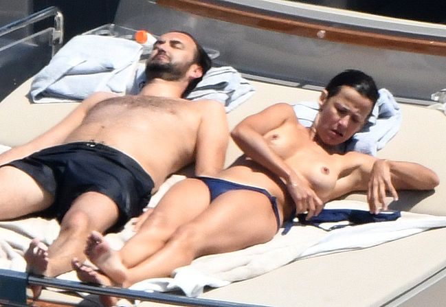 Sophie Marceau Sunbathing Topless On The Yacht