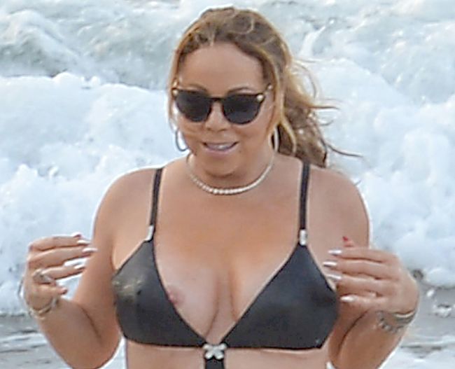 Mariah Carey Nipple Slip and Bikini Beach Photos