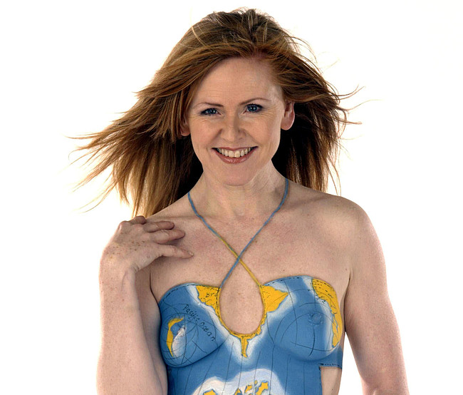 Carol Decker Shows Off Her Topless Painted Body