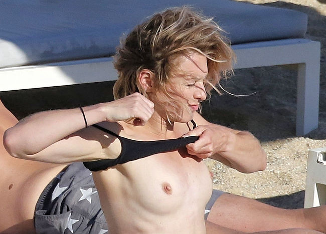 Stephanie Pratt Sunbathing Topless And Bikini In Mykonos