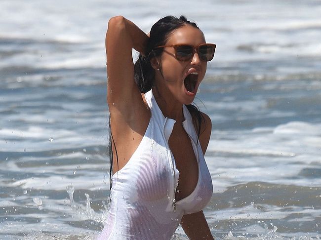 Charlie Riina See Through Wet Swimsuit Photos