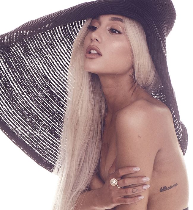Ariana Grande Topless (Covered) Sexy For ELLE Magazine (2018)