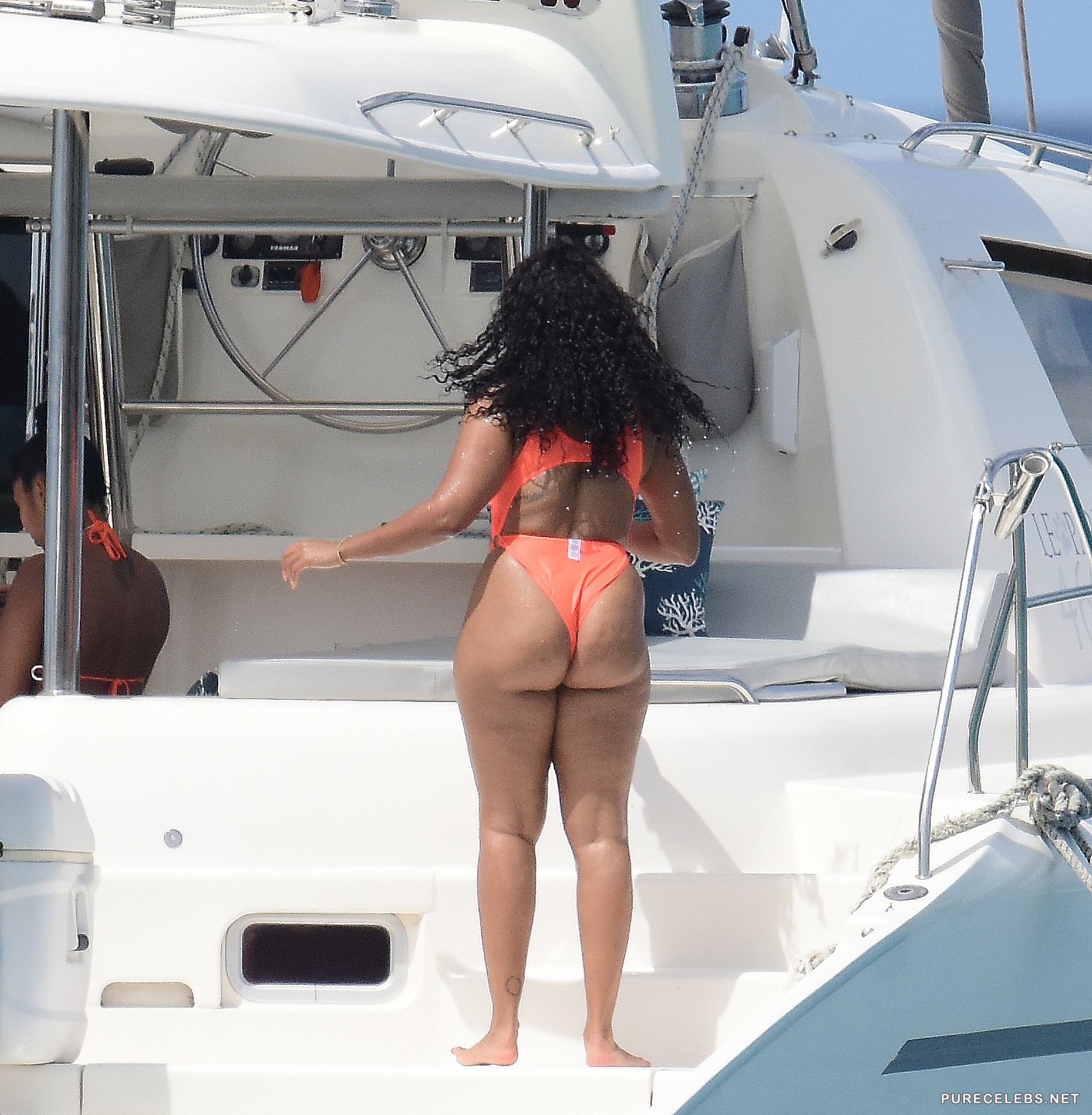 Angela Simmons is a dark babe with a thick round ass and a nice pair of nat...