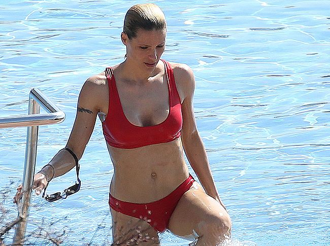 Michelle Hunziker Flaunts Her Still Amazing Body In Red Bikini