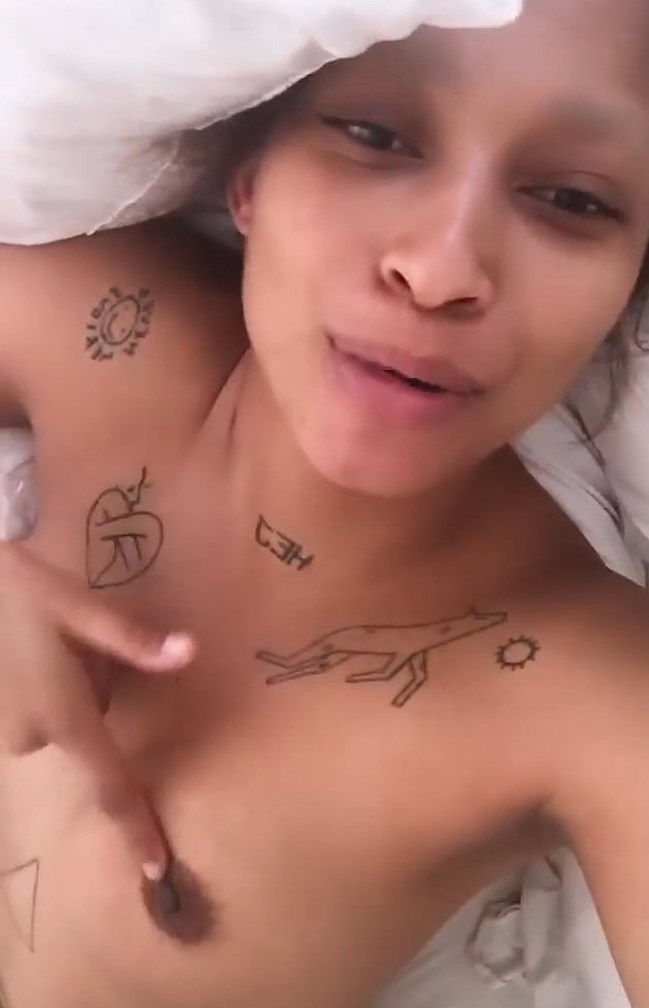 Joy M’Batha Nude Topless And Sexy Selfie