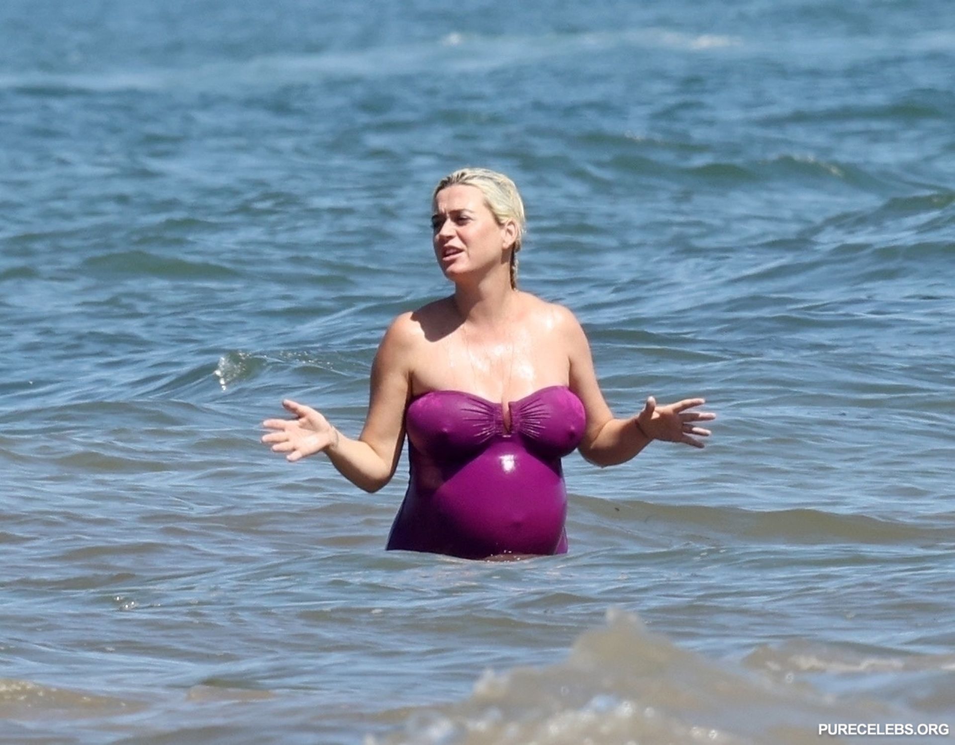Katy Perry Pregnant And Hard Nipples Bikini Photos 