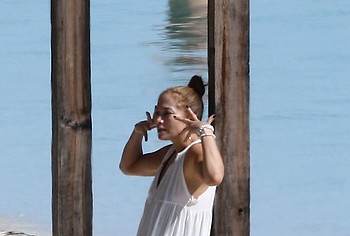 Jennifer Lopez sunbathing
