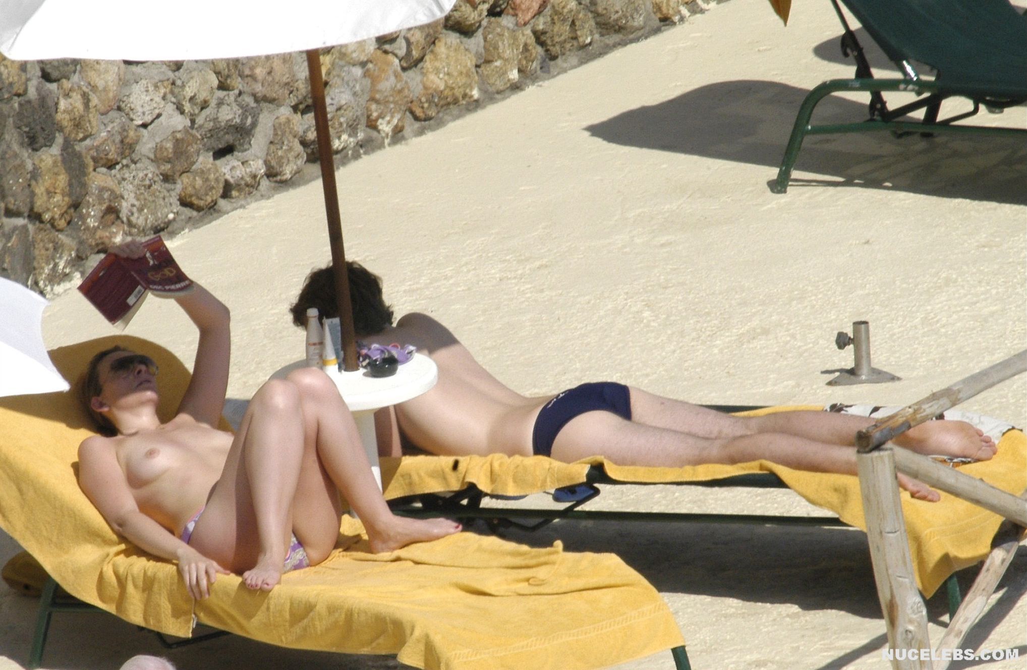 It turns out that Toni Collette loves topless sunbathing. 