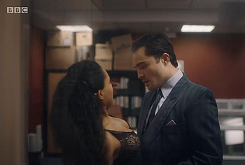 Saffron Hocking boobs in lingerie