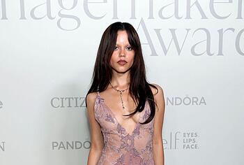 Jenna Ortega in see through dress