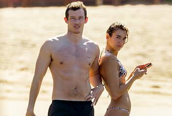 Dua Lipa bikini on a beach