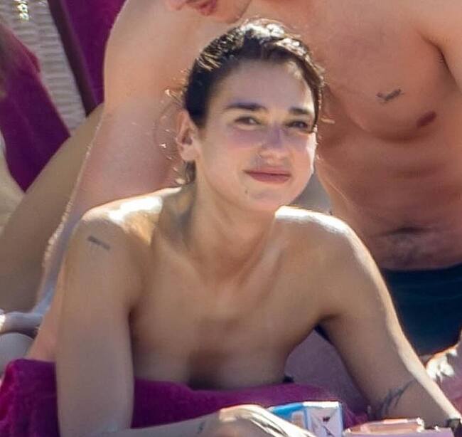 Dua Lipa Sexy Thong Bikini On A Beach Photos