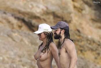 Heidi Klum nude on a beach