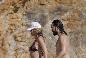 Heidi Klum nude on a beach