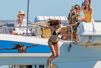 Nina Dobrev Relaxing With Selena Gomez in Bikini