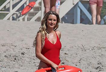 Hassie Harrison Exposed Tits Tight Bum During Baywatch Reboot