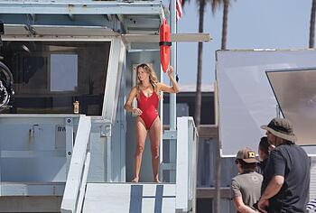 Hassie Harrison Exposed Tits Tight Bum During Baywatch Reboot