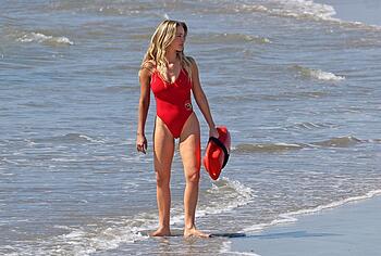 Hassie Harrison Exposed Tits Tight Bum During Baywatch Reboot