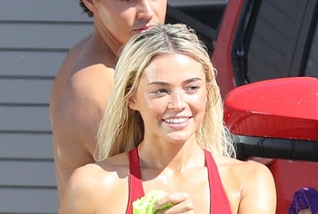 Olivia Dunne Pussy Cameltoe and Tight Ass During Baywatch Reboot