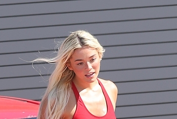 Olivia Dunne Pussy Cameltoe and Tight Ass During Baywatch Reboot