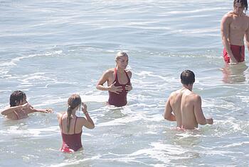 Olivia Dunne Pussy Cameltoe and Tight Ass During Baywatch Reboot