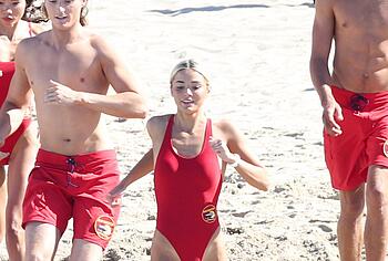Olivia Dunne Pussy Cameltoe and Tight Ass During Baywatch Reboot