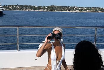 Bella Hadid Topless Selfie And Thong Bikini Butt Shots