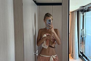 Bella Hadid Topless Selfie And Thong Bikini Butt Shots