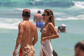 Jessica Alba Relaxing In Bikini With Young Boyfriend On a Beach