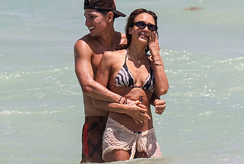 Jessica Alba Relaxing In Bikini With Young Boyfriend On a Beach