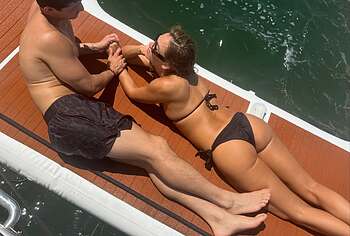 Jessica Alba Relaxing In Bikini With Young Boyfriend On a Beach