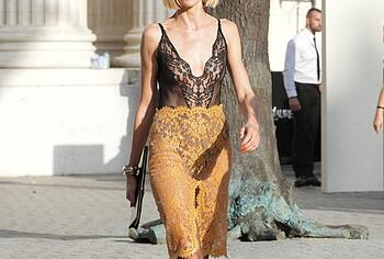 Anja Rubik Bare Tits Through Transparent Blouse