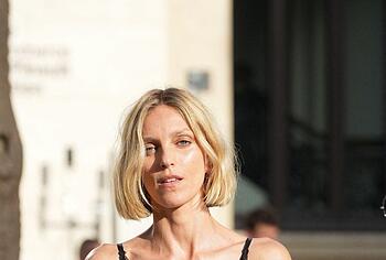 Anja Rubik Bare Tits Through Transparent Blouse