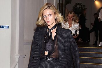 Anja Rubik Bare Tits Through Transparent Blouse