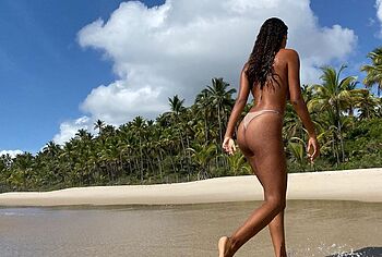 Tina Kunakey Wet Tits And Thong Bikini Photos