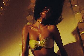 Tina Kunakey Wet Tits And Thong Bikini Photos
