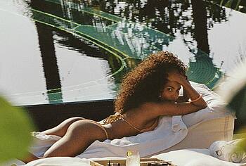 Tina Kunakey Wet Tits And Thong Bikini Photos