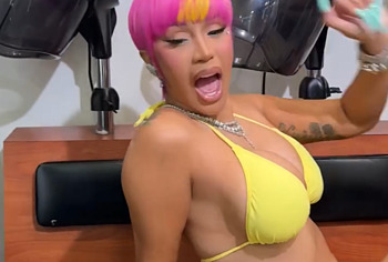 Cardi B Hot Striptease in Tiny Bikini Big Ass Twerking