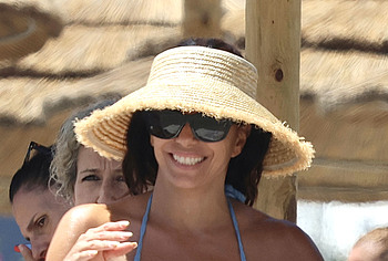Eva Longoria Wet Bikini And Areola Nip Slip Photos