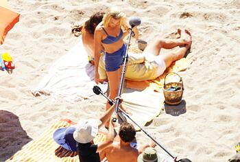 Margot Robbie Caught In Bikini Behind Scenes