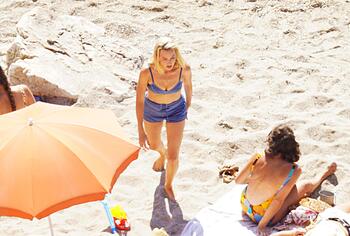 Margot Robbie Caught In Bikini Behind Scenes