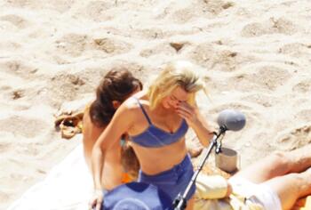 Margot Robbie Caught In Bikini Behind Scenes