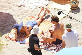 Margot Robbie Caught In Bikini Behind Scenes
