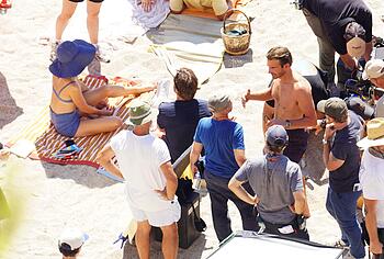 Margot Robbie Caught In Bikini Behind Scenes
