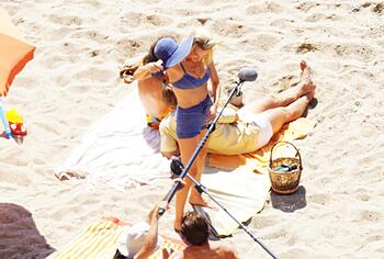 Margot Robbie Caught In Bikini Behind Scenes